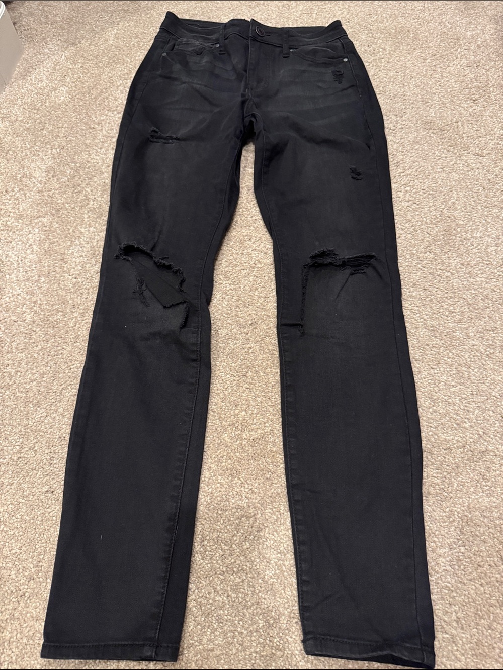 RSQ Black Slim Straight Distressed Jeans